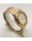 Audemars Piguet Royal Oak Rose Gold White Swiss Automatic Watch