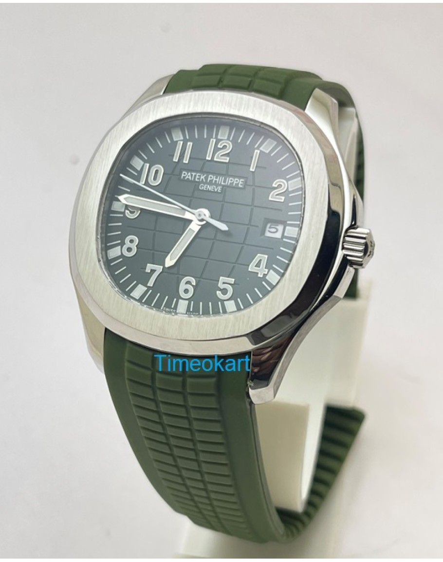 Patek philippe aquanaut green rubber strap top