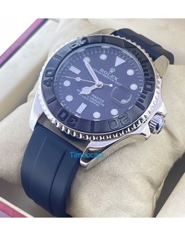  Rolex Yacht Master Steel Black Rubber Strap Swiss Automatic Watch