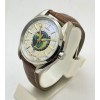 OMEGA SEAMASTER AQUA TERA WORLD TIME BORWN LEATHER STRAP SWISS AUTOMATIC WATCH