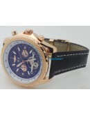 Breitling Bentley Swiss Automatic Tourbillon Leather Strap Watch