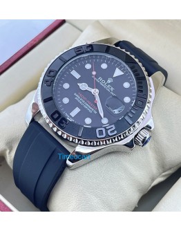  Rolex Yacht Master Steel Black Rubber Strap Swiss Automatic Watch