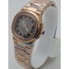 Patek Philippe Nautilus Smoke Grey Diamond Bezel Rose Gold Ladies Watch