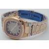 Patek Philippe Nautilus Smoke Grey Diamond Bezel Rose Gold Ladies Watch