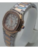 Patek Philippe Nautilus White Diamond Bezel Dual Tone Ladies Watch