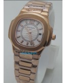 Patek Philippe Nautilus White Rose Gold Ladies Watch