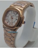 Patek Philippe Nautilus White Rose Gold Ladies Watch