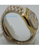 Rolex DAY-DTAE Silver Diamond Dail Swiss Automatic Watch