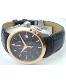 Tissot Couturier Chronograph Black Leather Strap Watch