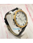 Mont Blanc White Chronograph Leather Strap Watch A