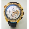 Tag Heuer Grand Carrera Calibre 36 White Rose Gold LEATHER STRAP WATCH