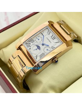 Cartier Tank Day-Date Moon Phase Rose Gold Watch