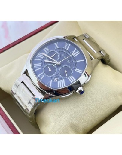 Cartier Drive De Cartier Choronograph Steel Blue Watch