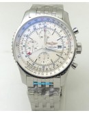 Breitling Navitimer Gmt White Swiss ETA Valjoux 7750 Automatic Watch