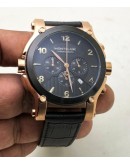 Mont Blanc Chronograph Black Leather Strap Watch