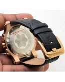 Mont Blanc Chronograph Black Leather Strap Watch