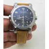 Mont Blanc Chronograph Steel Brown Strap Watch