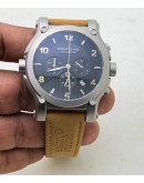 Mont Blanc Chronograph Steel Brown Strap Watch