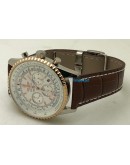 Breitling Navitimer Chrono Leather Strap White Watch
