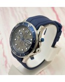 Omega Seamaster Diver Grey Chronograph Blue Rubber Strap Watch