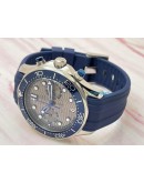 Omega Seamaster Diver Grey Chronograph Blue Rubber Strap Watch