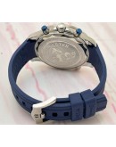 Omega Seamaster Diver Grey Chronograph Blue Rubber Strap Watch