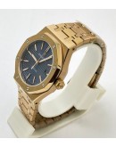 Audemars Piguet Royal Oak Rose Gold BLUE Swiss  Automatic Watch